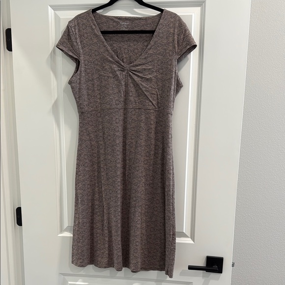 Toad & Co Elegant Brown / Taupe Patterned Dress sz l - Picture 1 of 4